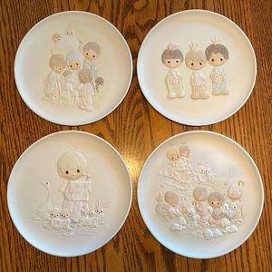 Precious Moments Christmas Collection Plate Series 1981-1984 NWT Original Boxes